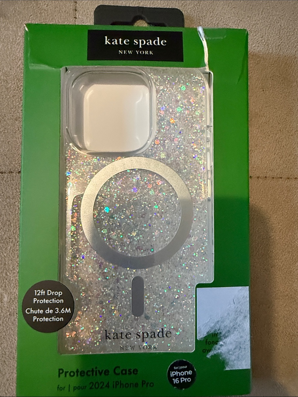 kate spade Silver Glitter MagSafe iPhone 16 Pro Case